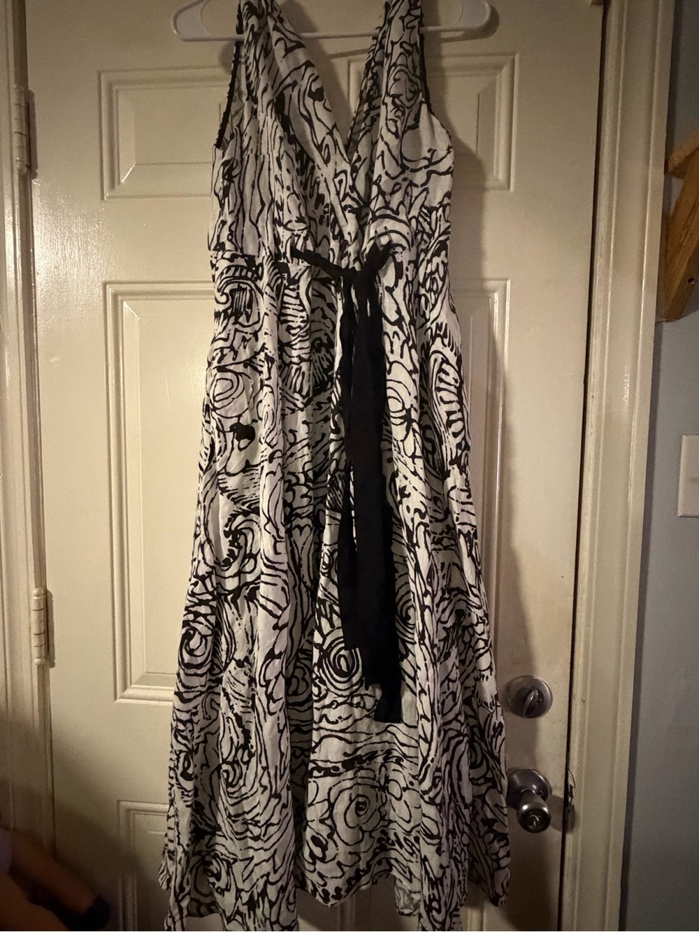 Alexis Black & White Floral Wrap Maxi Dress with Tie Waist
